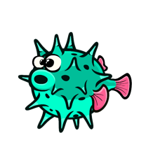 Pufferfish puffed up