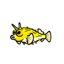 Yellow pufferfish skin